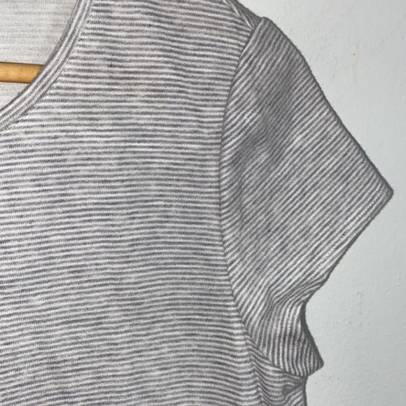 Lafayette 148 shirt NEW small soft gray heather multi striped - Picture 2 of 5